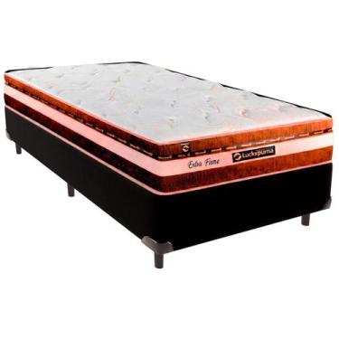 Imagem de Cama Box Solteirão e Colchão Esplendor Molas Ensacadas Luckspuma Preto