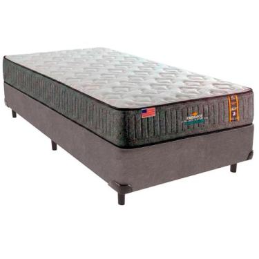 Imagem de Cama Box Solteirão e Colchão Embrace Molas Ensacadas King Coil Cinza