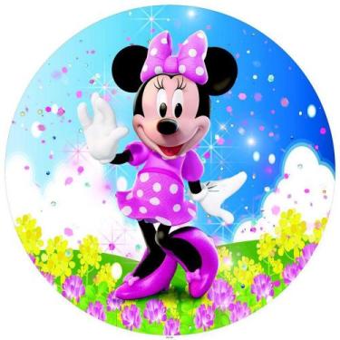 Imagem de Painel Festa Redondo 3d minnie rosa Sublimação 1,50M - Fantasia Bras