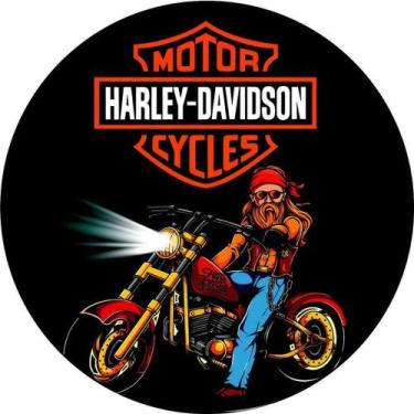 Imagem de Painel Festa Redondo 3d Harley Davidson Sublimação 1,50M - Fantasia Br
