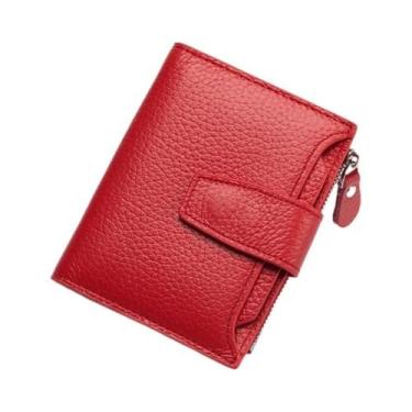 Imagem de Carteira De Couro Feminina Com Bloqueio RFID, Grande Capacidade, Porta