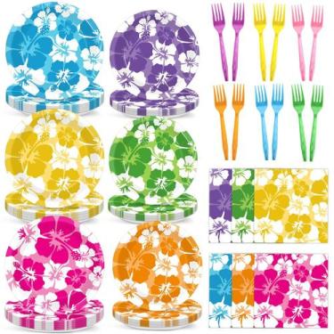 Imagem de Conjunto de pratos e guardanapos de festa, 96 unidades para 24 convida