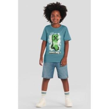 Imagem de Camiseta infantil menino do Minecraft em gel Brandili-Masculino
