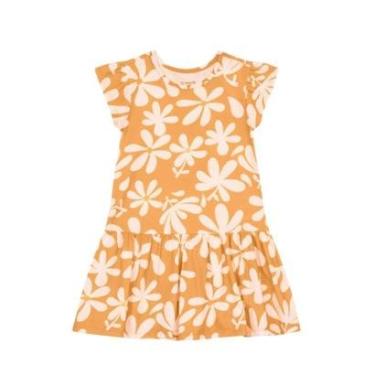 Imagem de Vestido infantil menina de flores Brandili -Laranja-Feminino