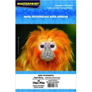 Imagem de Papel Fotográfico Glossy A4 135g Adesivo Branco 50 Folhas - MasterPrin