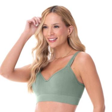Imagem de Sutiã Comfort Duplo Alças Largas Reguláveis com Bojo sem Costura Verde