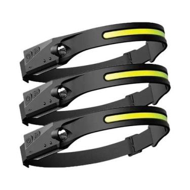 Imagem de Lanterna De Cabeça LED COB Recarregável Com 5 Modos E Luz De Indução U