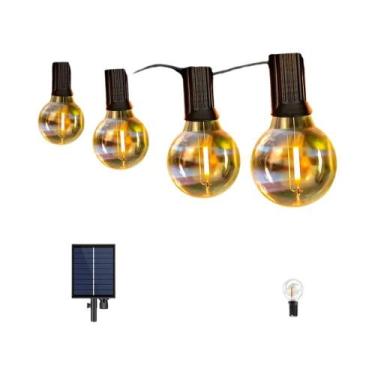 Imagem de Luzes De Cordão Solares Para Exterior G40 Recarregáveis Por USB Com 8 