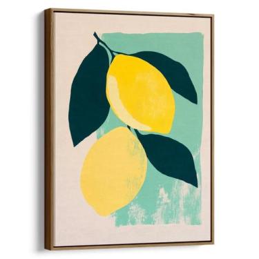 Imagem de Quadro decorativo Limão Abstrato - Mioquadros, 120x80 cm, Tabaco