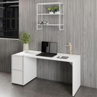 Imagem de Mesa Escritório 150cm com Nicho Aéreo Industrial F5 Office - F5 Office