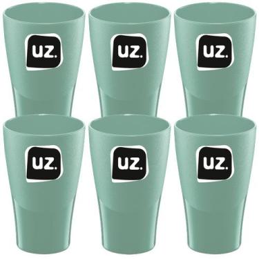 Imagem de Kit 6 Copos 300 ml Café Água Cerveja Alça Plástico Chopp - Uz, Verde