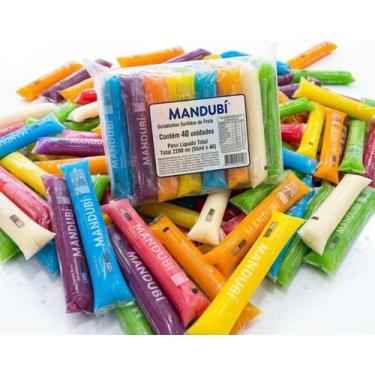 Imagem de Geladinho Cremoso Mandubí 80 Unidades 55ml Sabores Sortidos Sacolé Chu