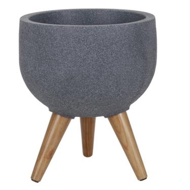 Imagem de Vaso Decore 33 Redondo 33 cm Polietileno Resistente a Impactos e Variações Climáticas Grafite