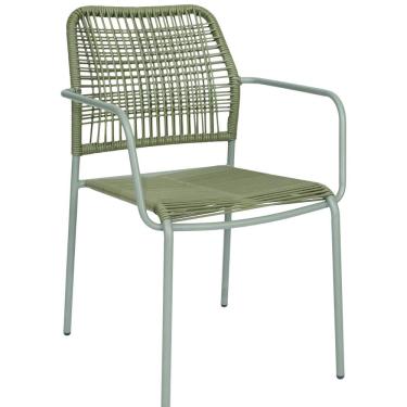 Imagem de Cadeira em Aço Carbono e Corda Náutica para Área Externa Copacabana Verde