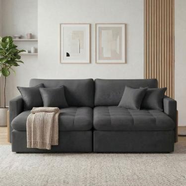 Imagem de Sofá Cama 3 Lugares Retrátil Reclinável 200cm Atena Grafite