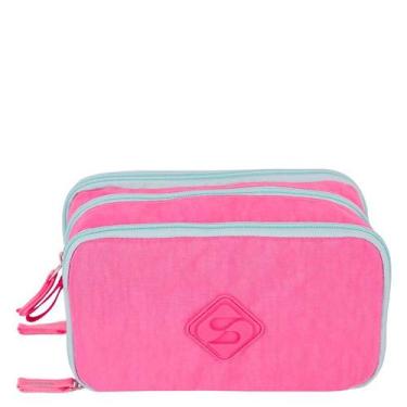 Imagem de Estojo Box Especial 3 Compartimentos Crinkle 2 Double Rosa - Pink - Se