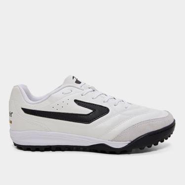 Imagem de Chuteira Society Topper Maestro Club VI Masculina, Branco, Preto, 40