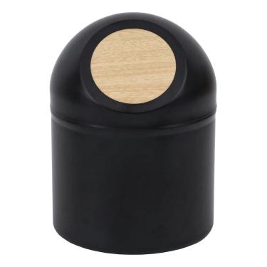 Imagem de Lixeira Banheiro 1,3l Preta Aco 17x13x13cm Abertura Manual