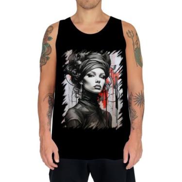 Imagem de Camiseta Regata Pintura a Carvão Mulher Arte Esfumaçada 6 - Kasubeck S