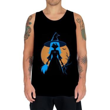 Imagem de Camiseta Regata Bruxa Halloween Azul Festa 11 - Kasubeck Store, Baby L