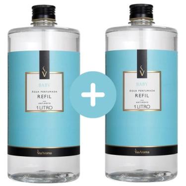 Imagem de Kit 2 Refil Água Perfumada Via Aroma 1L Aromatizador Cheirinho de Roup