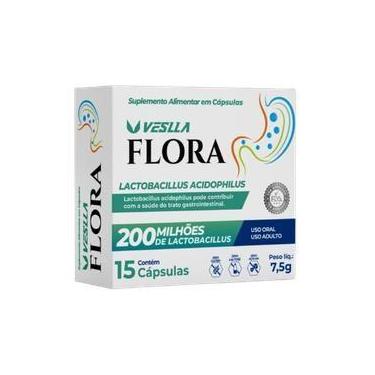 Imagem de Flora Lactobacillus Acidophilus 200MI 15 Caps Probiótico - Veslla