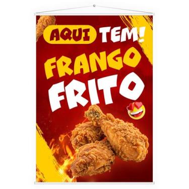 Imagem de Banner Faixa Lona Frango Frito Crocante Lanchonete 100x70 - DC Mult-Mí