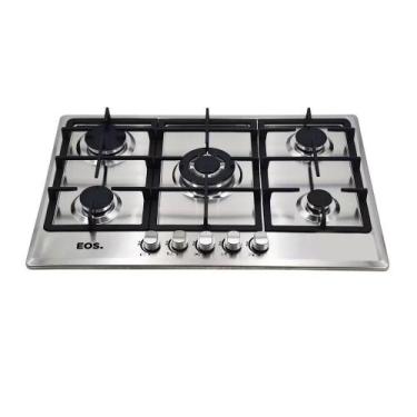 Imagem de Fogão Cooktop Inox A Gás 5 Bocas 1 Dupla Ecg05 Bivolt - Eos B163916 Bi