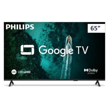 Imagem de Smart TV Philips 65 4K Google TV Comando De Voz Preto Bivolt