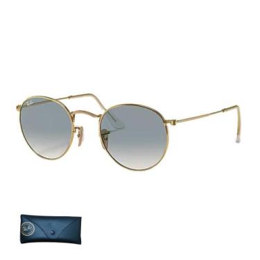 Imagem de Óculos De Sol Feminino Ray Ban Round Flat Lenses RB3447N 001/3F 53-21 