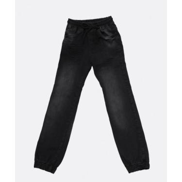 Imagem de Calça Juvenil Jeans Jogger Lavado MR Tam 10 a 16 Preto-99061, Jeans pr