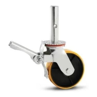 Imagem de Rodizio Roda Andaime c/ Freio 250kg 6x2 Colson Pu Laranja