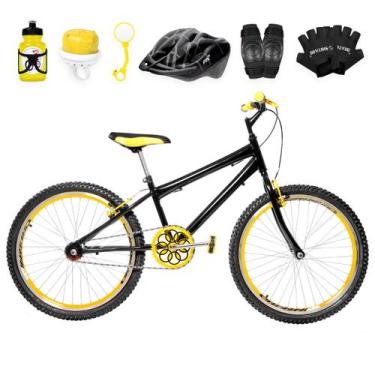 Imagem de Bicicleta Masculina Aro 24 Aero + Kit Proteção Sem Marcha Freio V-brak