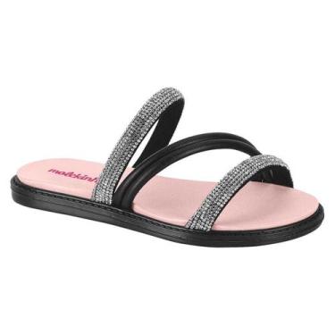 Imagem de Chinelo slide molekinha infantil menina 2312.259, Cristal, Preto, 29