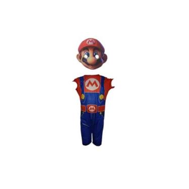 Imagem de Fantasia Roupa Infantil Mario Com Máscara E.v.a 3D - Fashion Style Inf