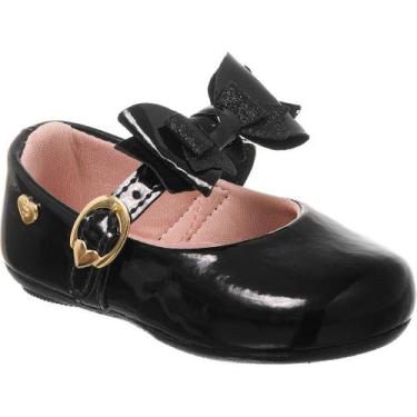 Imagem de Sapatilha Bebê Menina Pinokio Laço, Preto, 18