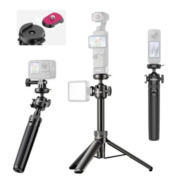 Imagem de ULANZI Suporte de tripé MT90 Vlog Handle Grip com liberação rápida Cka w Ballhead w Cold Shoe, câmera de mesa mini tripé para GoPro, Insta360, DJI Osmo Pocket 3 4/Action 6 5pro 4/360, câmeras pequenas
