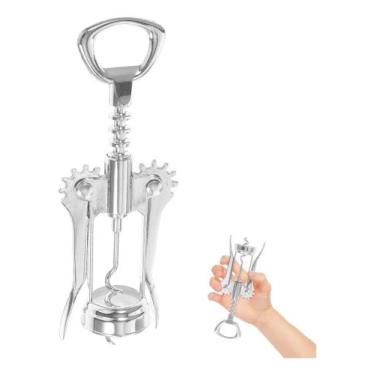Imagem de Saca Rolhas Manual Liga de Zinco e Inox 3,5x6x6,5cm - Casíta