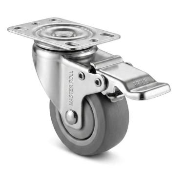 Imagem de Rodízio com Freio Softglide Line Aço Inox 50kg 2 Pol Master