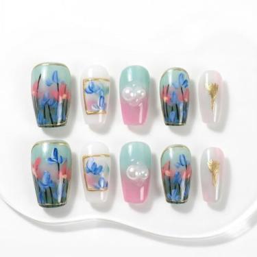 Imagem de Unhas Postiças Sun&Beam Nails Ballerina Curta Rosa XS