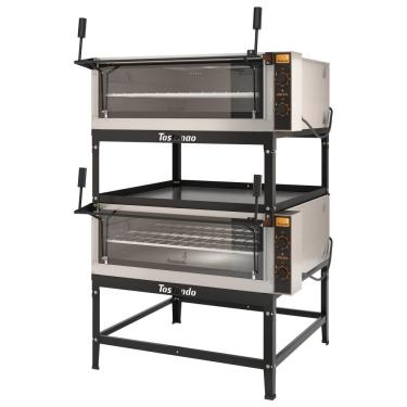 Imagem de Forno de Lastro Elétrico Tostando Elétrica FLE90-800 Aço Inox 5000W Termostato Manual Inox 220V