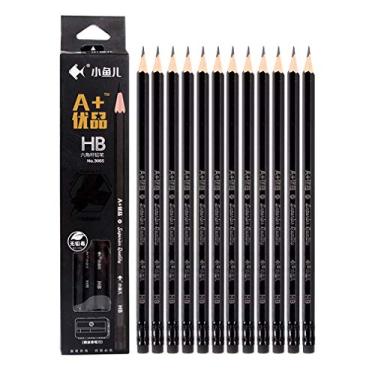 Imagem de lápis de desenho profissional hB com cabeça de borracha, lápis de escrita de exame 24