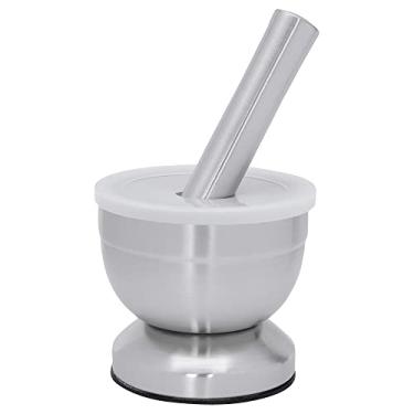 Imagem de Mimo Style Pilão com Socador Feito Inteiramente em Aço Inoxidável. Resistente, Durável e Não Tóxico. Sua Base Antideslizante Torna Fácil Moer Qualquer Ingrediente .AC20281