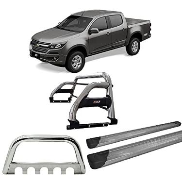 Imagem de Kit Quebra Mato+Estribo Plat +Santo Ant H2 S10 12/20 Cromado