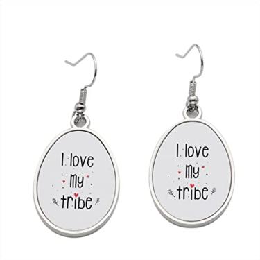 Imagem de Brinco I Love my Tribe - Brincos com pingente para meninas - Presente de festa de aniversário dos namorados