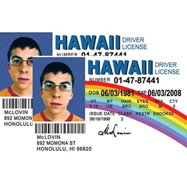 Imagem de Signs 4 Fun Carteira de motorista paródia - NMLID McLovin ID (2) - Cartão de identidade falso - Carteira de motorista de cartão colecionável - Presente novidade para feriados - Feito nos EUA