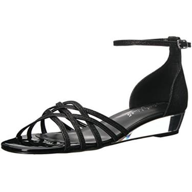 Imagem de Easy Street Sandália feminina Tarrah de couro sintético cruzado, Glitter preto, 6 Wide
