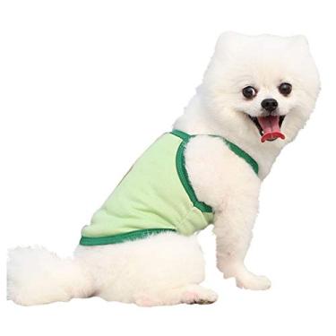 Imagem de Camisas para cães Moletom com estampa de abacate para animais de estimação camiseta sem manga Colete básico roupas de malha respirável
