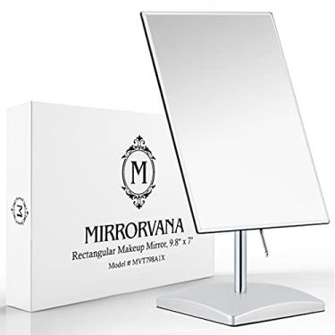 Imagem de MIRRORVANA Espelho de maquiagem sem aumento sem moldura com design moderno para penteadeira quarto ou banheiro vidro retangular 25 x 18 cm