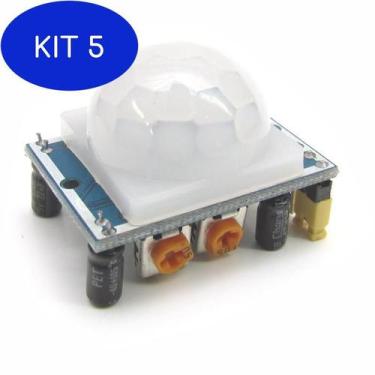 Imagem de Kit 5 Sensor Presença E Movimento Arduino Sr501 Hc-Sr501 - Mj